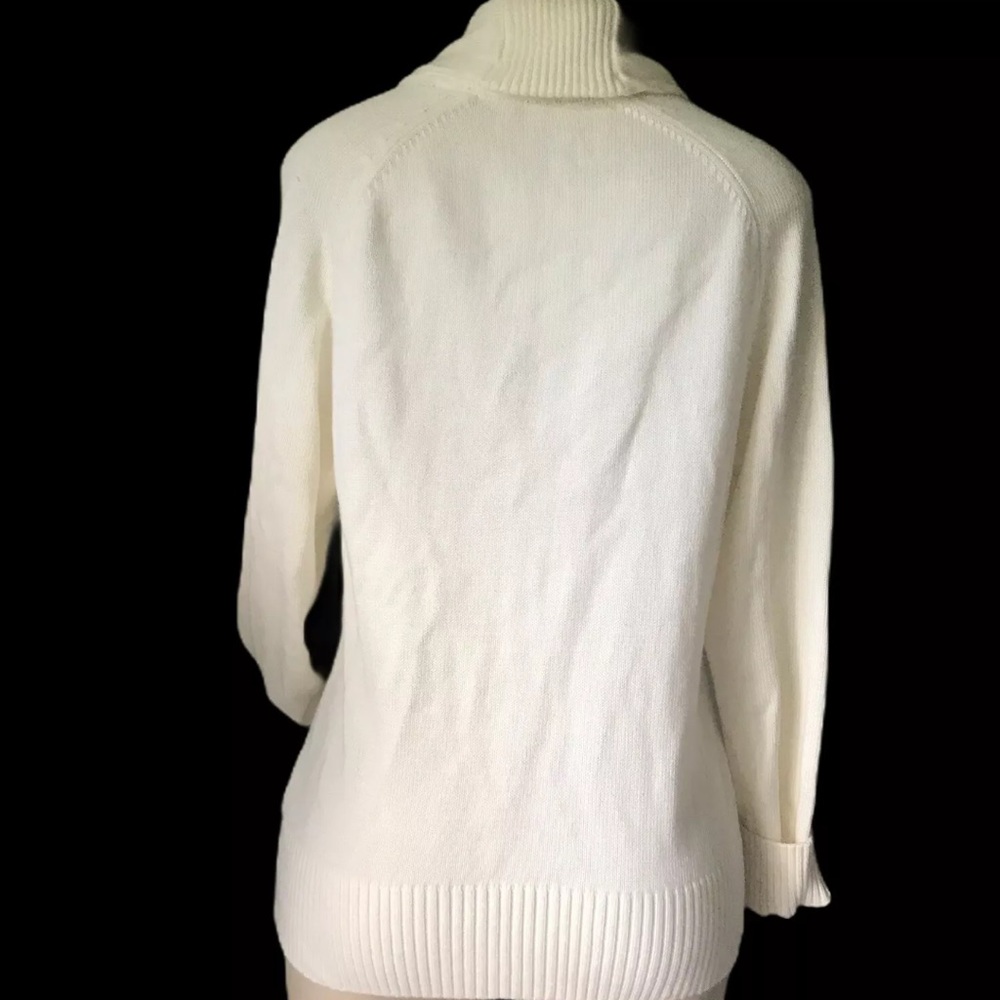 Women’s Cotton Cable Knit Cardigan Blazer L XL NEW Almond Ivory Cream NEW - Picture 7 of 7